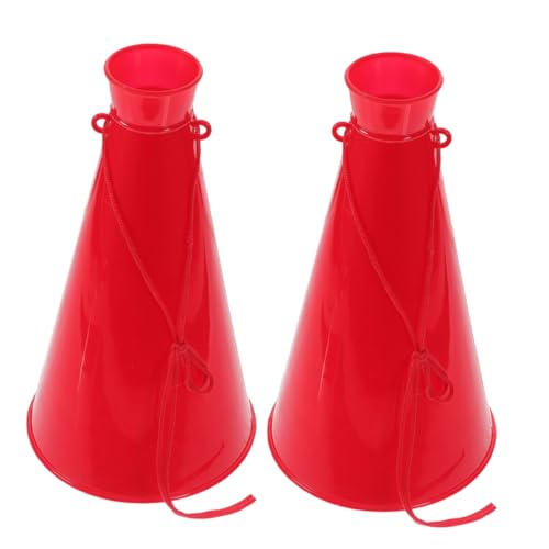 POPETPOP 2 Stück jubelndes Horn jubeln Megaphon Masse Plastik Megaphon Megafon-Requisite Jubel-Megaphone Geräuschemacher rot von POPETPOP