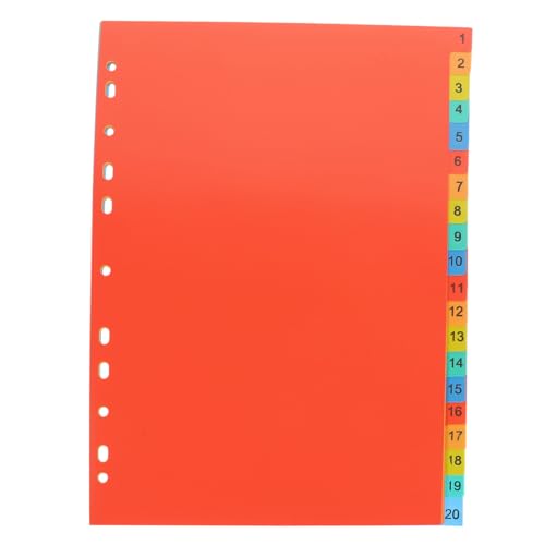 POPETPOP 20 Blatt Kunststoff Registerblätter mit Löchern Langlebige Ordner Trennblätter mit Farbigen Reitern für Büro Schule Planer und Effektive Dokumentenorganisation POPETPOP 20 Blatt Kunststoff Registerblätter mit Löchern Langlebige Ordner Trennblätter mit Farbigen Reitern für Büro Schule Planer und Effektive Dokumentenorganisation von POPETPOP