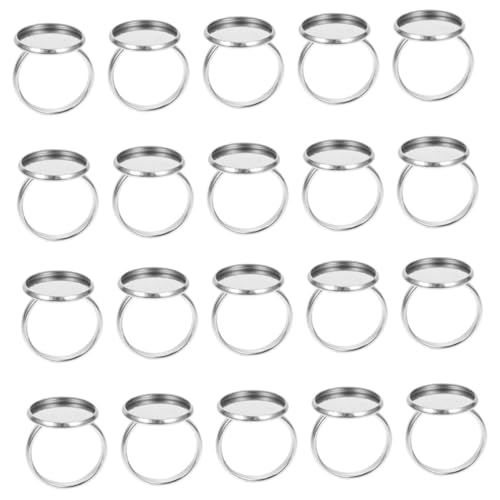 POPETPOP 20 Stück Einstellbare Edelstahl Ringbasis für DIY Schmuckherstellung Langlebig Rostfrei Passend für Verschiedene Ringgrößen für Kreative Ringanfertigung und Personalisierte von POPETPOP