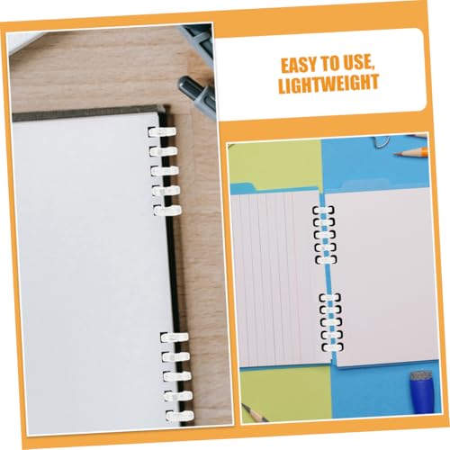 POPETPOP 20 Stück Teiliges Kunststoff Binder Ringe Abnehmbare Buchbinderringe für Lose Karteikarten Scrapbook Transparent Schwarz und Weiß Vielseitig für Büro Schule DIY Alben von POPETPOP