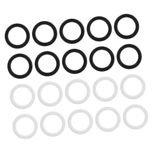 POPETPOP 20 Stück Teiliges Plastikringe für Taschenzubehör Schwarze und Weiße Ringe Ø Vielseitige Kunststoffhänger für DIY Bastelprojekte und Rucksackzubehör von POPETPOP