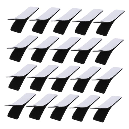 POPETPOP 20 Stück selbstklebender Klettband klebrig Klettstreifen selbstklebendes Klebeband Hakenschlaufen-Klebeband Nylon Black von POPETPOP