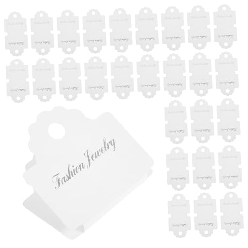 POPETPOP 200 Stück Schmuck Verpackungskarten Weiß Klappkarten für Ohrringe Halsketten Armbänder Schmuckpräsentation für Kleinunternehmen von POPETPOP