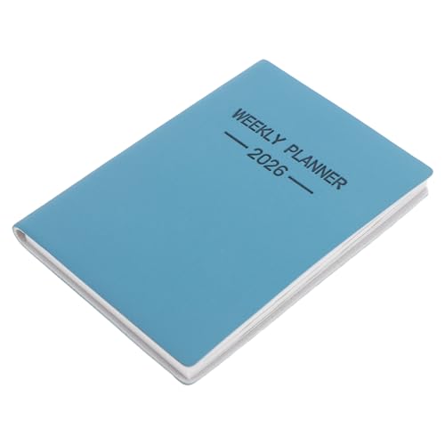 POPETPOP 2026 Agenda-Buch kleine Notizblöcke Wochenplaner für die Handtasche Täglicher Aufgabenplaner Monats- und Wochenplaner Zeitschriftenhefte Monatplaner Pu Blue von POPETPOP