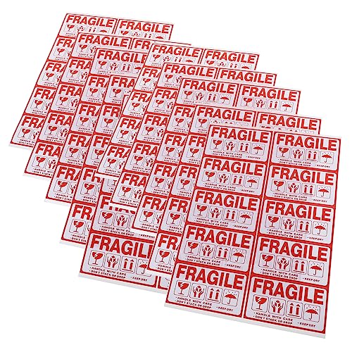 POPETPOP 20Blätter Fragile Warnaufkleber Selbstklebende Etiketten Zerbrechliche Versandetiketten für Sichere Pakete für Transport Verpackung Hochwertige von POPETPOP
