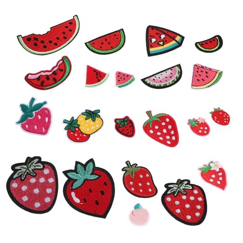 POPETPOP 21-teiliges Stickbild Für Jacken, Niedliche Obst-aufnäher Zum Aufnähen, Zum Selbermachen, Zum Aufbügeln, Erdbeer-wassermelonen-applikation Für Kleidung, Taschen, Hüte, Schuhe POPETPOP 21-teiliges Stickbild Für Jacken, Niedliche Obst-aufnäher Zum Aufnähen, Zum Selbermachen, Zum Aufbügeln, Erdbeer-wassermelonen-applikation Für Kleidung, Taschen, Hüte, Schuhe von POPETPOP