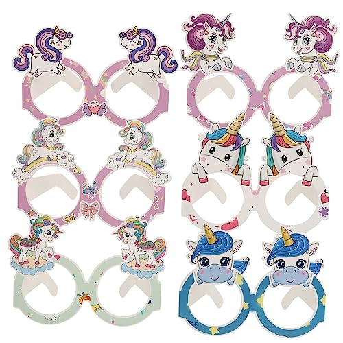 POPETPOP 24Paare Einhorn Sonnenbrillen für Geburtstagsfeiern Partydekorationen Einhorn Thema Gastgeschenke für Hochzeiten Rave Partys und Neon Events von POPETPOP