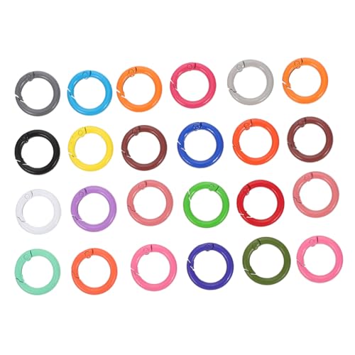 POPETPOP 24Stücke Federschlüssel Ringschnallen Runde Ringe Schnappverschlüsse für DIY Projekte für Taschen Schlüssel und Handwerk Langlebig von POPETPOP