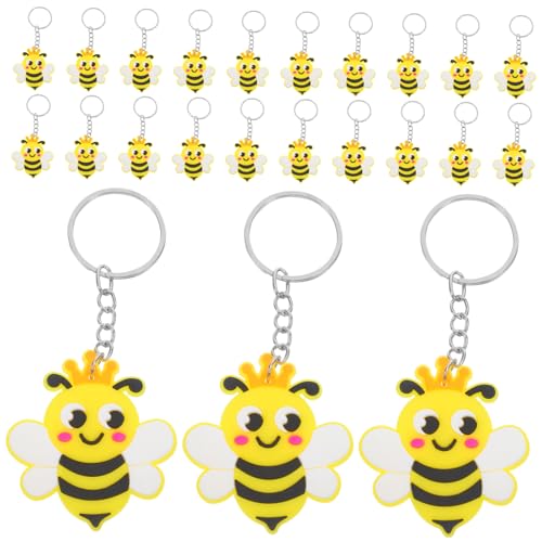 POPETPOP 24pcs Bienenschlüsselschüsse Süßer Bienenschlüsselring Für Kinder Geburtstagsfeier Babyparty -party Lieferungen Biene Charme Keyring Für Taschen -rucksäcke von POPETPOP