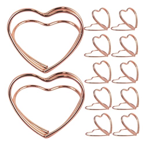 POPETPOP 25Stücke Herzförmige Metall Fotohalter für Hochzeiten Geburtstagsfeiern und Tischdekoration Niedliche Kartenhalter für Visitenkarten Grußkarten und Memos Roségold von POPETPOP