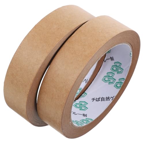 POPETPOP 2Rollen Beschreibbares Kraftpapier Dichtungsband Selbstklebendes Hochleistungsband für Vielseitige Verpackungsbedarfe zum Organisieren Etikettieren von POPETPOP
