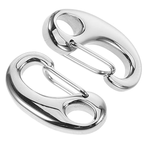 POPETPOP 2Stücke Ring Karabinerverschlüsse Polierte Federclips für Schlüsselbund DIY Modeaccessoires Hosenketten Rucksackanhänger Leicht und Tragbar von POPETPOP