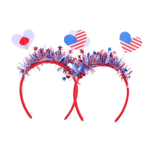 POPETPOP 2pcs Independence Day Stirnband Usa American Flag Hair Accessoires Kopfbedeckungshaarband Frauen Kopfschmuck Patriotische Kopfbedeckung Für Den Gedenktag 4. Juli Partydekorationen POPETPOP 2pcs Independence Day Stirnband Usa American Flag Hair Accessoires Kopfbedeckungshaarband Frauen Kopfschmuck Patriotische Kopfbedeckung Für Den Gedenktag 4. Juli Partydekorationen von POPETPOP