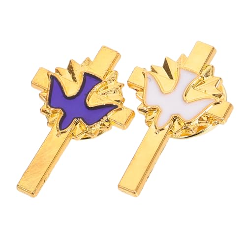 POPETPOP 2pcs Peace Dove Brosche Cross Revers Pin Abzeichen Für Die Erste Kommunion -taufe Party Dekorationen Vintage Religiöse Broschen Für Frauen POPETPOP 2pcs Peace Dove Brosche Cross Revers Pin Abzeichen Für Die Erste Kommunion -taufe Party Dekorationen Vintage Religiöse Broschen Für Frauen von POPETPOP