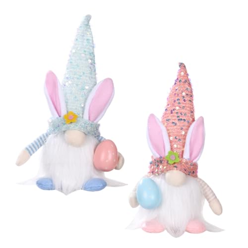 POPETPOP 2stücke Leuchtende GNOME Puppe Mit Glitzerhut Handgefertigte Deko Für Ostern Und Frühlingsfeste Vielseitig Für Heimdekoration von POPETPOP