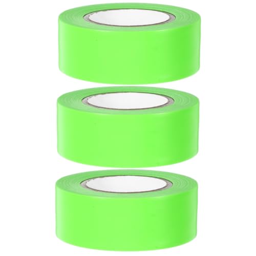 POPETPOP 3 Rollen Fluoreszierendes Markierungsband Gefahr Breites Grünes Band Farbe Warnband Vorsichtsband Astband Dekoration Kabeljau Farbig Klebrig Streifen Glühen Groß Pvc Hellgrün von POPETPOP