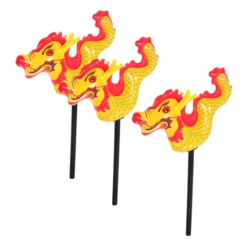 POPETPOP 3 Stück Chinesisches Neujahrs-drachenballon-hammerspielzeug Aus Pvc, Aufblasbarer Drachenstab Für Die Neujahrsparty-festivaldekoration POPETPOP 3 Stück Chinesisches Neujahrs-drachenballon-hammerspielzeug Aus Pvc, Aufblasbarer Drachenstab Für Die Neujahrsparty-festivaldekoration von POPETPOP