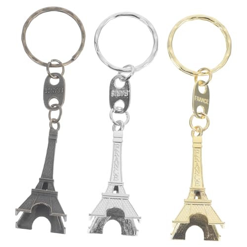 POPETPOP 3 Stück Eiffelturm Schlüsselanhänger Vintage Anhänger in Gold Silber Antikbronze Vielseitiger Auto Schlüsselring und Taschenanhänger mit Elegantem Design von POPETPOP