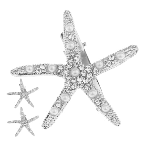 POPETPOP 3 Stück Seestern-Haarnadel Clips für Haarschmuck Haarspange aus Legierung Braut-Schönheitsclips Haarzubehör Bling Haarspangen Star-Haarspangen für Frauen Silver POPETPOP 3 Stück Seestern-Haarnadel Clips für Haarschmuck Haarspange aus Legierung Braut-Schönheitsclips Haarzubehör Bling Haarspangen Star-Haarspangen für Frauen Silver von POPETPOP