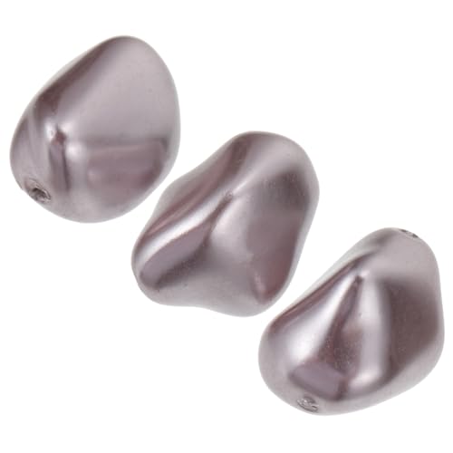 POPETPOP 3 Stück Teiliges Perlen mit Muschel Design Unregelmäßige Multifacettierte DIY Schmuckperlen Lila Bastelperlen für Halsketten Ohrringe und Armbänder von POPETPOP