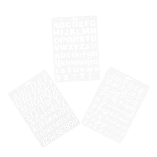 POPETPOP 3 Stück Teiliges Schablonen mit Wiederverwendbaren Zahlen und Buchstaben Malvorlagen für DIY Bastelprojekte Wanddekoration Scrapbooking und Holzschilder Vielseitig Einsetzbar und von POPETPOP