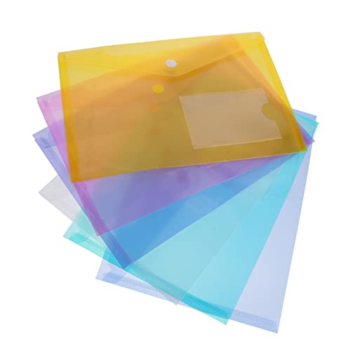 POPETPOP 30Stücke Dokumentenorganisator Snap Button File Bags Transparente Kunststofftaschen für Dokumente für Büro und Reisen mit Kartentasche zur Einfachen Identifikation von POPETPOP