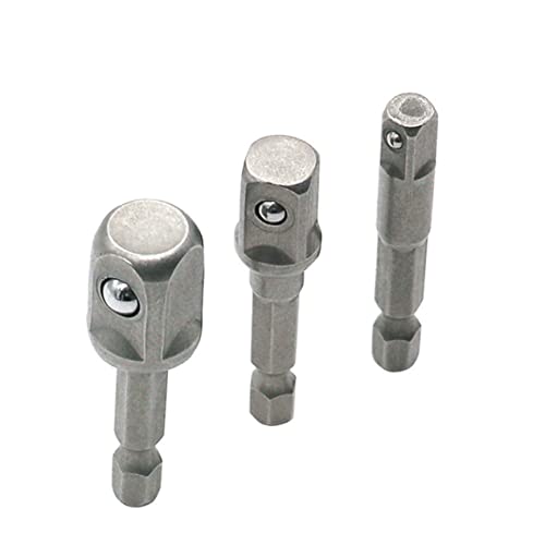 POPETPOP 3Stücke Teiliges Bohrer Erweiterungs Set Sechskant Vierkantkopf Adapter für Akkuschrauber Robustes Design Einfach zu Wechseln für Heimwerker von POPETPOP
