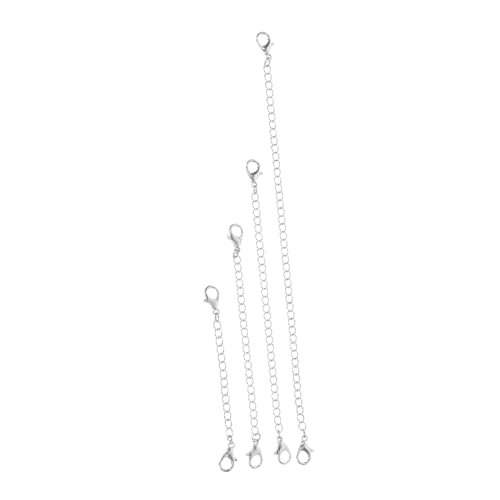 POPETPOP 4 STÜCKE Teiliges Verlängerungsketten Set mit Karabinerverschluss Stabile Schmuckverlängerung für Halsketten und Armbänder DIY Schmuckherstellung Längen POPETPOP 4 STÜCKE Teiliges Verlängerungsketten Set mit Karabinerverschluss Stabile Schmuckverlängerung für Halsketten und Armbänder DIY Schmuckherstellung Längen von POPETPOP