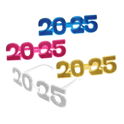 POPETPOP 4 Stück 2025 Brille brillen partybrille scherzbrille karneval brille goldene brille Neujahr für Auge Silvesterbrille Erwachsene bunt gläser Performance-Requisiten Zahlenbrille Stk POPETPOP 4 Stück 2025 Brille brillen partybrille scherzbrille karneval brille goldene brille Neujahr für Auge Silvesterbrille Erwachsene bunt gläser Performance-Requisiten Zahlenbrille Stk von POPETPOP