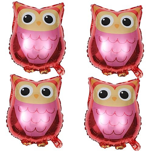 POPETPOP 4 Stück Cartoon Katze Eule Folienballons Dekorative Helium Luftballons für Geburtstags und Halloween Party Tierische Partydeko für Kindergeburtstag und Feierlichkeiten von POPETPOP