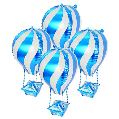 POPETPOP 4 Stück Heizballon heißluftballon luftballons Partyballon Folienballons für Helium Geburtstagsfeierdekorationen aufblasbare Hochzeitsdekoration Aluminiumballons Aluminiumfolie Blue von POPETPOP