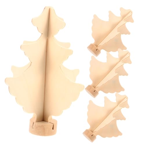POPETPOP 4 Stück Kleine Holz Weihnachtsbaum Dekoration DIY Bastelset zum Bemalen Stabiles Xmas Modell mit Sockel für Kreative Weihnachtsdeko POPETPOP 4 Stück Kleine Holz Weihnachtsbaum Dekoration DIY Bastelset zum Bemalen Stabiles Xmas Modell mit Sockel für Kreative Weihnachtsdeko von POPETPOP