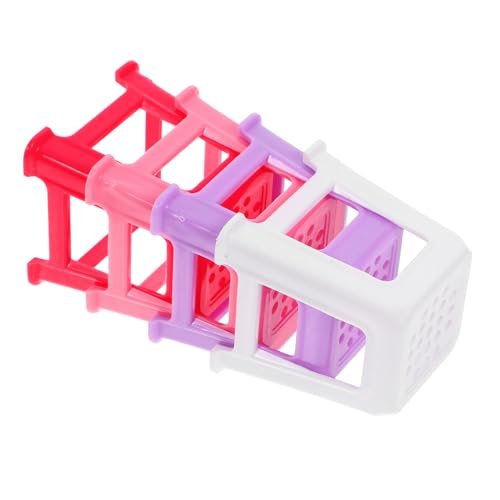 POPETPOP 4 Stück Mini-stuhlmodell Miniaturmöbel Zubehör Für Puppenhäuser Kleiner Hocker Mini-Stuhl-Modell Miniatur-Bank Vintage Puppenhausmöbel Winzige Möbel Plastik von POPETPOP