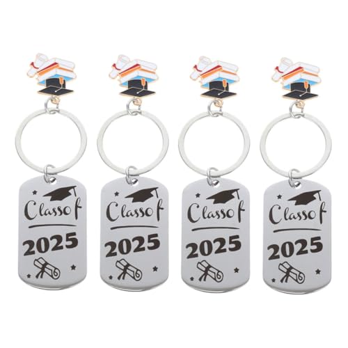 POPETPOP 4 Stück Schlüsselanhänger für die Abschlusssaison Gastgeschenke für Absolventen Abschlussparty -Dekorationen Herzlichen Glückwunsch Absolvent Schlüsselanhänger Stahl Silver POPETPOP 4 Stück Schlüsselanhänger für die Abschlusssaison Gastgeschenke für Absolventen Abschlussparty -Dekorationen Herzlichen Glückwunsch Absolvent Schlüsselanhänger Stahl Silver von POPETPOP