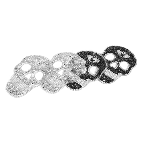 POPETPOP 4 Stück Strass Schädel Bügelflicken DIY Kleidung Reparatur Patch Silber Schwarz für Taschen Hüte Modeschmuck Einfache Anwendung Vielseitig für Party Alltag POPETPOP 4 Stück Strass Schädel Bügelflicken DIY Kleidung Reparatur Patch Silber Schwarz für Taschen Hüte Modeschmuck Einfache Anwendung Vielseitig für Party Alltag von POPETPOP