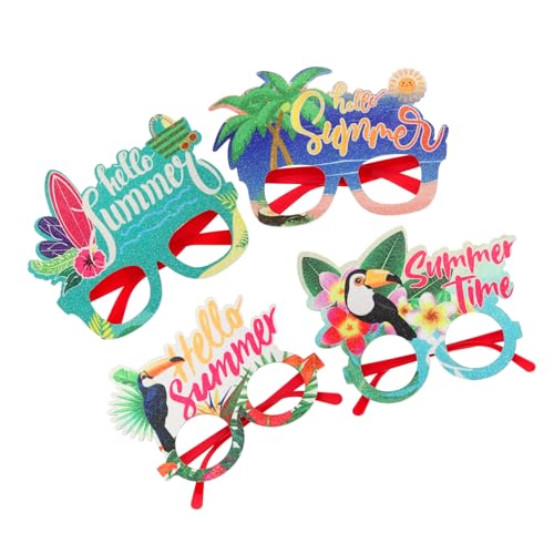 POPETPOP 4 Stück Teiliges Hawaii Partybrillen mit Lustigen Tropischen Motiven Einzigartige Formen Strapazierfähiges Kunststoffmaterial für Sommerpartys Tanzveranstaltungen und Foto POPETPOP 4 Stück Teiliges Hawaii Partybrillen mit Lustigen Tropischen Motiven Einzigartige Formen Strapazierfähiges Kunststoffmaterial für Sommerpartys Tanzveranstaltungen und Foto von POPETPOP