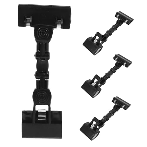 POPETPOP 4 Stücke Einstellbarer Etikettenclip Seitenhalter zum Lesen Doppelkopf-Malclip Zeichenclip Dokumentinhaber Halter für Büroklammern Desktop -Dokumenthalter Malklammern Eisen Schwarz von POPETPOP
