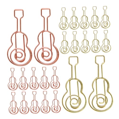 POPETPOP 40 Stück Teiliges Dekorative Gitarren Büroklammern aus Robustem Metall Papierklammern für Büro Schule und Organisation Goldene und Roségoldene Farben Vielseitige Lesezeichen und POPETPOP 40 Stück Teiliges Dekorative Gitarren Büroklammern aus Robustem Metall Papierklammern für Büro Schule und Organisation Goldene und Roségoldene Farben Vielseitige Lesezeichen und von POPETPOP