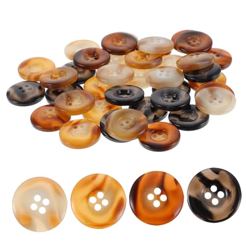 POPETPOP 40 Stück Teiliges Praktische Resin Knöpfe für Mäntel Winddichte Kleidung Vierlochig Farblich Gemischt Schwarz und Stabile Nähknöpfe für Jacken Pullover DIY Bekleidung von POPETPOP