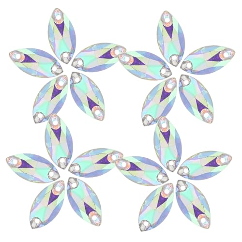 POPETPOP 48 Stück Flache Glassteine: Glitzersteine ​​zum Nähen Und Basteln, Glitzernde Strasssteine ​​für Brautkleider, Kleidungsdekoration von POPETPOP