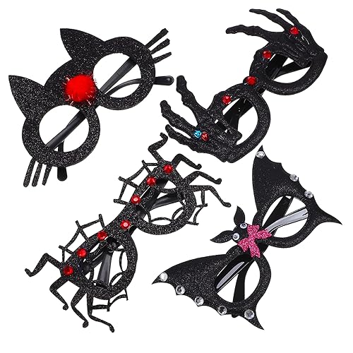 POPETPOP 4Stücke Halloween Brillen Dekorative Party Brillen mit Halloween Motiven Schädelhand Fledermaus für Alter für Kostümpartys POPETPOP 4Stücke Halloween Brillen Dekorative Party Brillen mit Halloween Motiven Schädelhand Fledermaus für Alter für Kostümpartys von POPETPOP