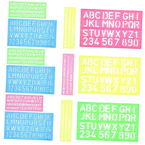 POPETPOP 4Stücke Teiliges Buchstabenschablonen Wiederverwendbare und Waschbare Schablonen für Vielseitig Einsetzbar für Malerei Kunsthandwerk und Heimdekoration Gemischten Farben von POPETPOP