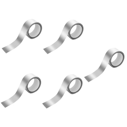 POPETPOP 5 Rollen Folienband leitfähig Fenster isoliert wickeln Gewebereparaturband Dichtungsband aus Aluminiumfolie klebeband aus metall Klebeband aus Aluminiumfolie Thermoband Silber von POPETPOP