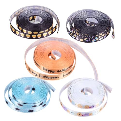 POPETPOP 5 Rollen Halloween Geschenkband aus Polyester Breit DIY Schleifenband mit Kürbis Spinne Schwarz Gelb Muster Robustes Dekoband für Geschenkverpackung Basteln und Dekoration POPETPOP 5 Rollen Halloween Geschenkband aus Polyester Breit DIY Schleifenband mit Kürbis Spinne Schwarz Gelb Muster Robustes Dekoband für Geschenkverpackung Basteln und Dekoration von POPETPOP