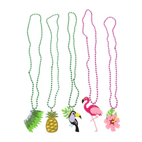 POPETPOP 5 Stück Hawaiianische Perlenkette Teiliges mit Tropischem Blumenschmuck für Damen Bunte Halsketten für Strandparty Hawaii Party Accessoires Sommerliche Pool Dekoration POPETPOP 5 Stück Hawaiianische Perlenkette Teiliges mit Tropischem Blumenschmuck für Damen Bunte Halsketten für Strandparty Hawaii Party Accessoires Sommerliche Pool Dekoration von POPETPOP