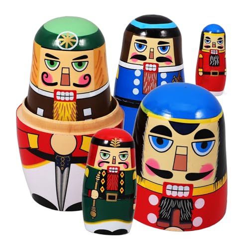 POPETPOP 5 Stück Teiliges Russische Puppen mit Weihnachtsmotiv Handbemalte Holzfiguren Kreative Nesting Deko für Festliche Wohnkultur Traditionelle Russische Sammlerstücke POPETPOP 5 Stück Teiliges Russische Puppen mit Weihnachtsmotiv Handbemalte Holzfiguren Kreative Nesting Deko für Festliche Wohnkultur Traditionelle Russische Sammlerstücke von POPETPOP