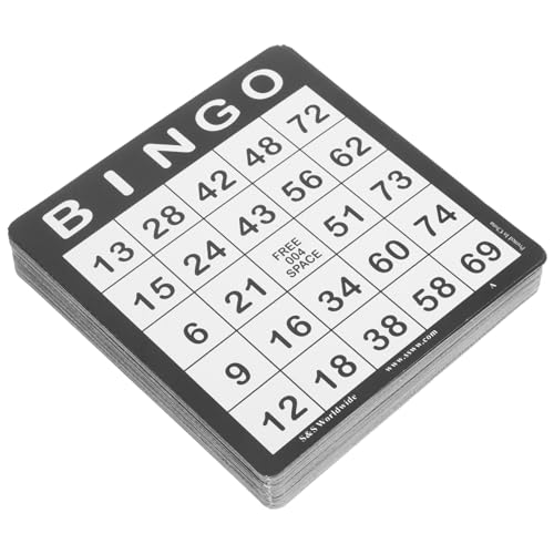 POPETPOP 50 Stück Bingo-Karten Bingokarten Zum Spaß Partyschmuck Tragbare Bingokarten Papier-Bingo-Spiel Für Die Intellektuelle Entwicklung Spielkarten Abrubbeln Papier Schwarz POPETPOP 50 Stück Bingo-Karten Bingokarten Zum Spaß Partyschmuck Tragbare Bingokarten Papier-Bingo-Spiel Für Die Intellektuelle Entwicklung Spielkarten Abrubbeln Papier Schwarz von POPETPOP