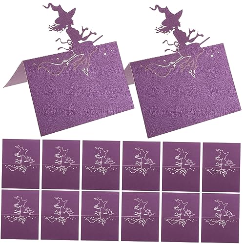 POPETPOP 50 Stück Halloween Tischkarten mit Hexen Platzkarten für Hochzeit Party und Fest Beschriftbare Namenskarten für Tischdekoration Drinnen Romantische Event Deko POPETPOP 50 Stück Halloween Tischkarten mit Hexen Platzkarten für Hochzeit Party und Fest Beschriftbare Namenskarten für Tischdekoration Drinnen Romantische Event Deko von POPETPOP