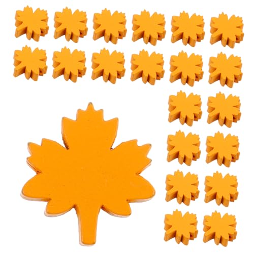 POPETPOP 50 Stück Holzperlen in Herbstfarben mit Ahornblatt Form für Thanksgiving Basteln Schmuck Dekoration Handgefertigte Ernte Party Zubehör von POPETPOP