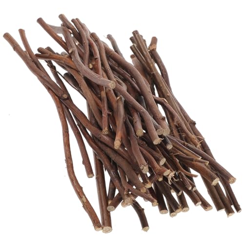 POPETPOP 50 Stück Natürliche Holzäste Bastelstäbe Braun Stabile Leichte DIY Holzstäbe für Handwerk Wanddeko und Kreative Bastelprojekte mit Glatter Oberfläche von POPETPOP